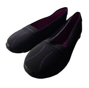 Women’s Slip-On Comfort Shoes Black Lightweight Casual Flats